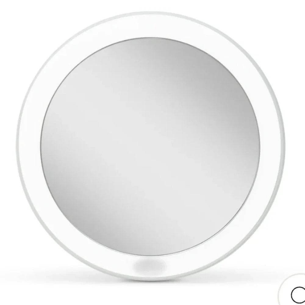 Zadro Rechargeable Compact LED Mirror w/Carrying Pouch- Grey